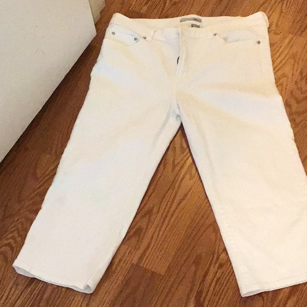 Chico’s platinum denim-like crops